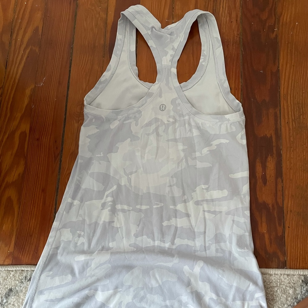 White and Gray camo LuLu Lemon Tank
